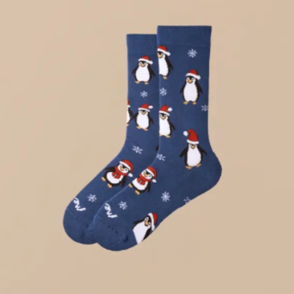 MeUndies Heritage Crew Sock. Size Large. Penguin Parade. New. Washed, never worn